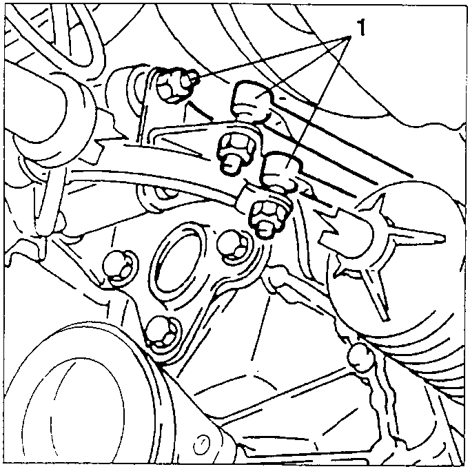 Engine compartment showing gearshift control rods