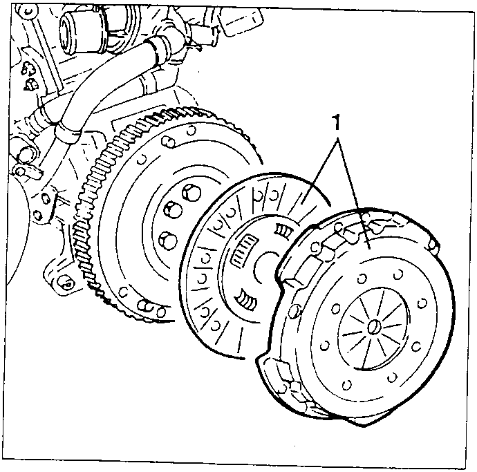 Thrust plate and clutch plate with numbered part 1