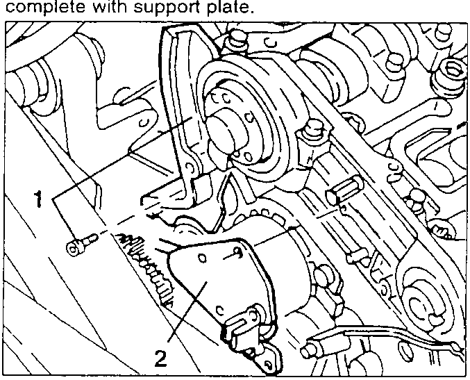 Timing sensor removal diagram showing sensor and support plate