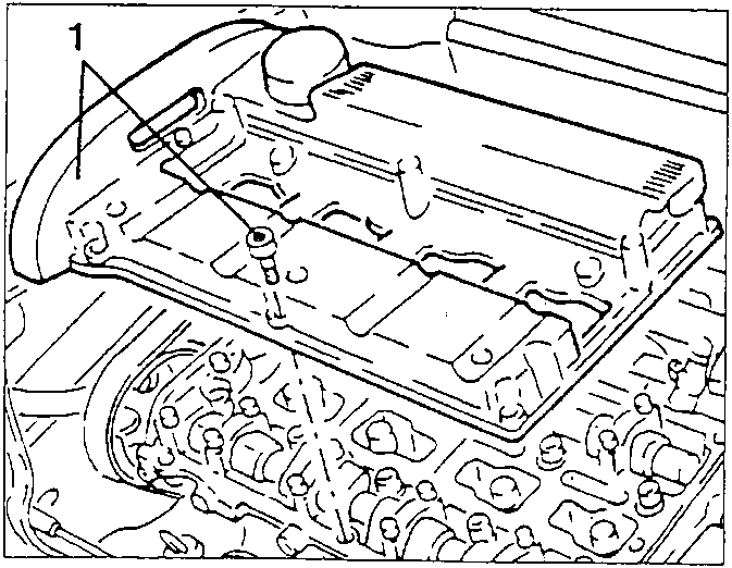 Cylinder head cover removal diagram showing screws and cover position