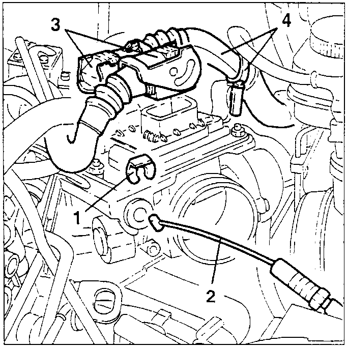 ECU with wiring and accelerator wire
