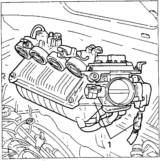 Modular intake manifold being removed