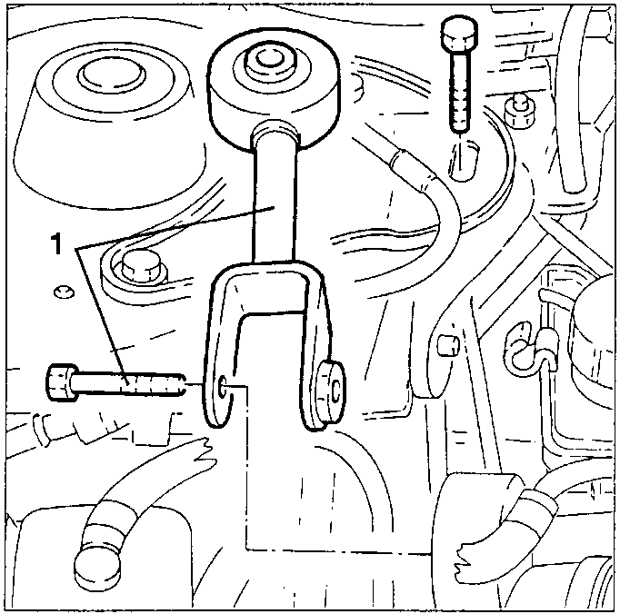 Engine reaction tie-rod removal diagram