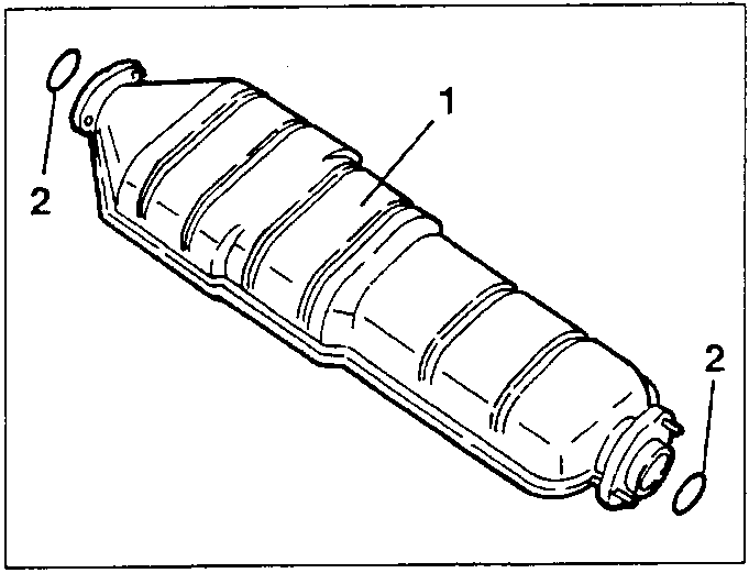 Catalytic converter with seal rings shown