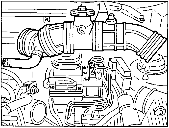 Engine bay showing corrugated sleeve connections