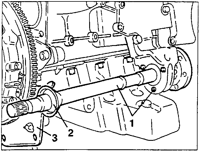 Lay shaft, dust guard ring, and lower flywheel cover removal