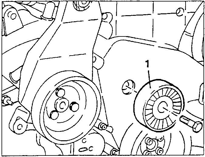 Auxiliary components drive belt guide pulley removal