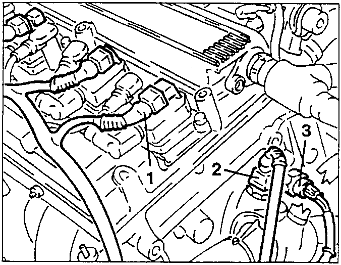 Engine with electrical connections being disconnected.