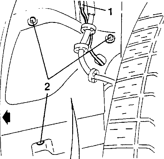Left wheel house guard with brake pad wear signalling cable
