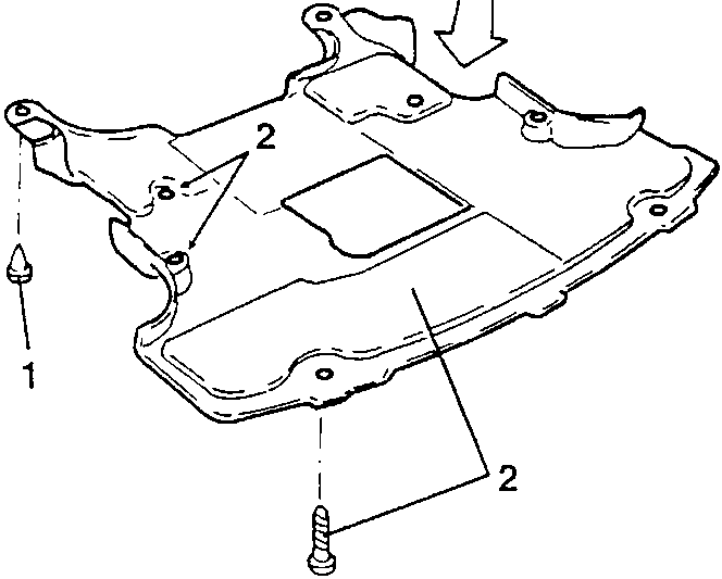 Guard under engine with fastening points