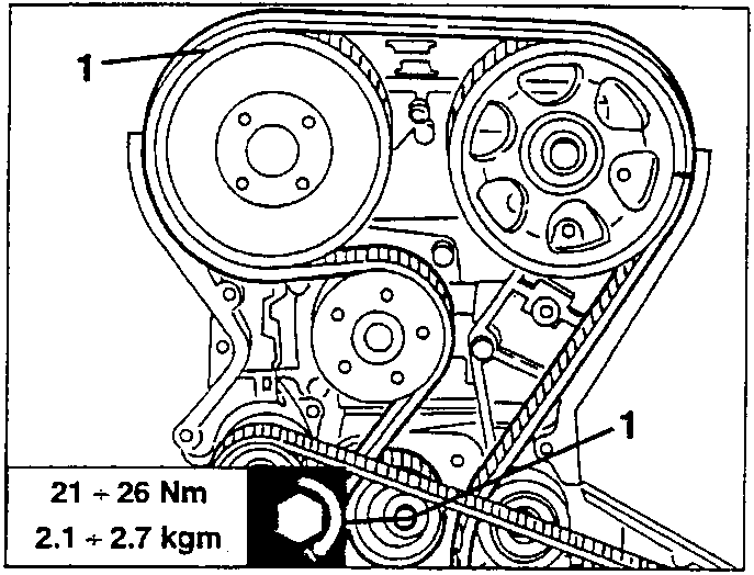 Timing gear belt and pulleys