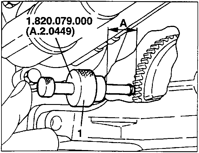 Measuring dimension A with tool 1.820.079.000 (A.2.0449)