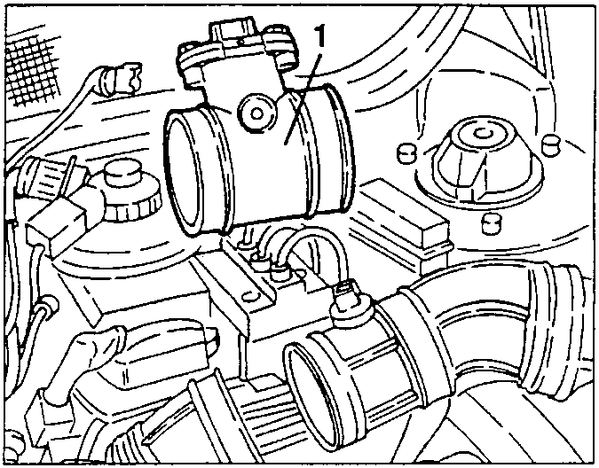 Air-flow meter mounted on engine