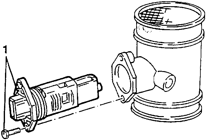 Air-flow meter with two fastening screws and support bracket