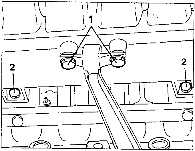 Intake box with two screws labeled 1 and 2