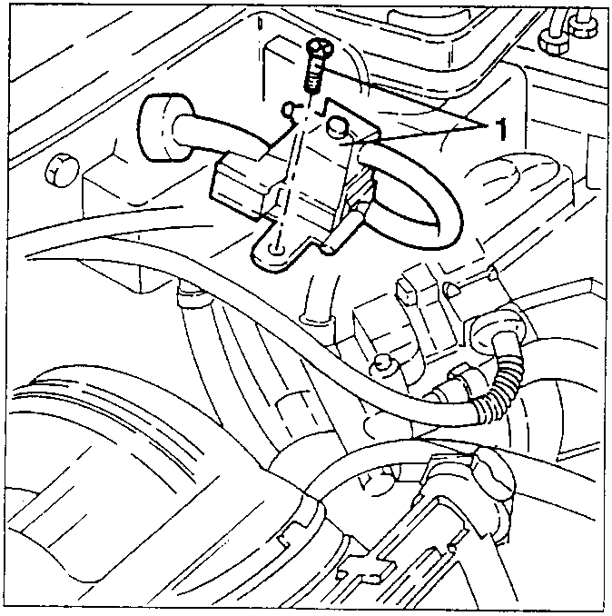 Diagram showing E.G.R. modulating solenoid valve with labeled part 1
