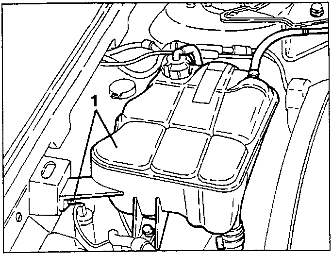 Illustration showing header tank being moved aside while connected to piping