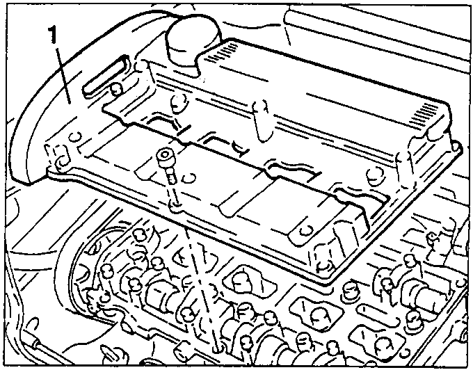 Cylinder head cover being removed with gasket