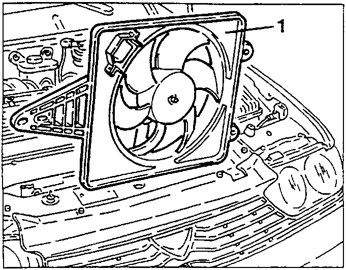 Cooling fan mounted on engine