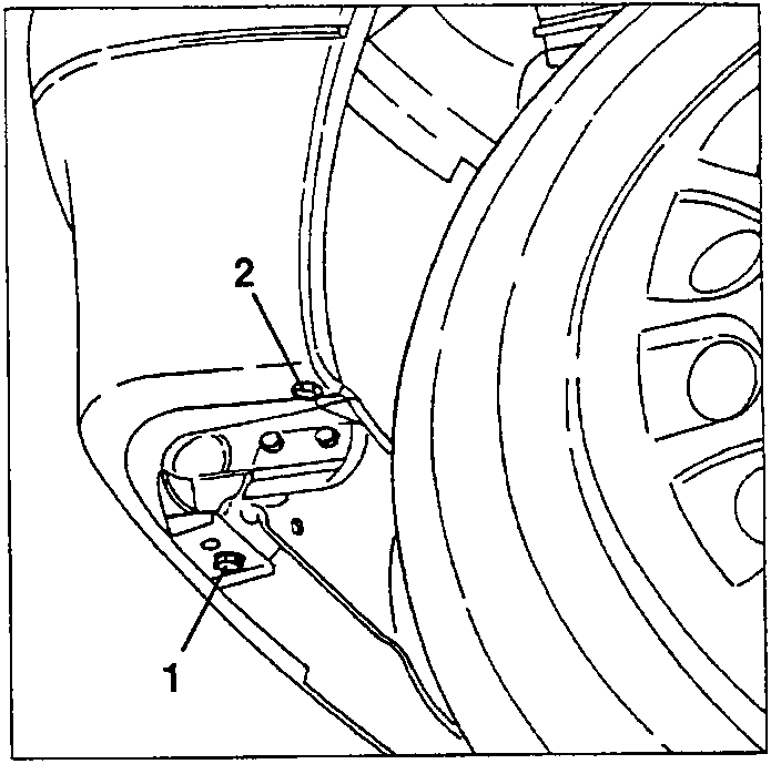 Rear wheel housing with screws shown