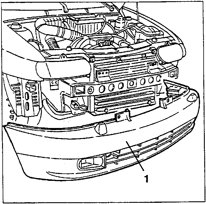 Front bumper with screws shown