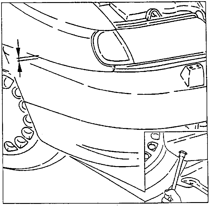 Rear bumper with screws shown