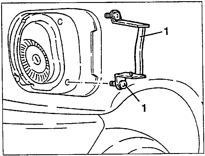 Fuel flap support bracket with nuts