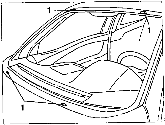 Positioning supports/spacers on windscreen.