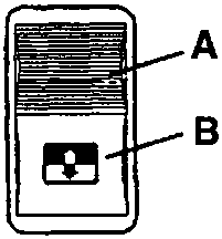 Diagram showing a control panel with labeled parts A and B.