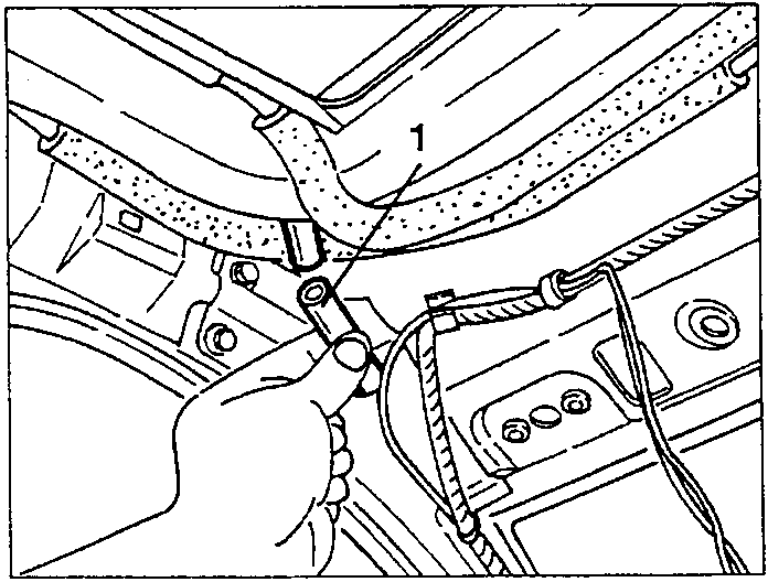 Diagram showing hands disconnecting front and rear drainage hoses.