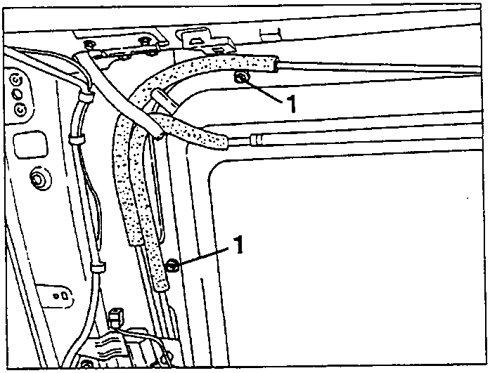 Diagram showing screws securing the sunroof being loosened.
