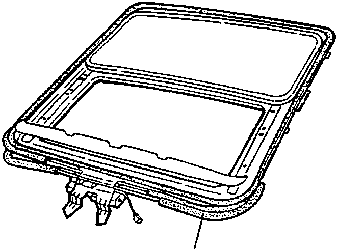 Sunroof with three centering pins visible at bottom