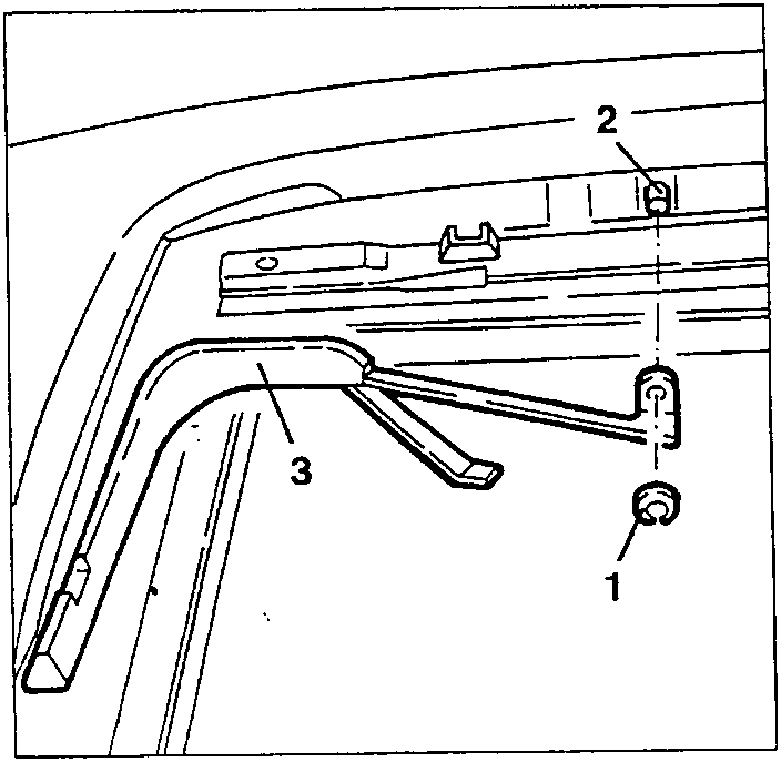Diagram showing mobile spoiler components labeled '1', '2', and '3'.