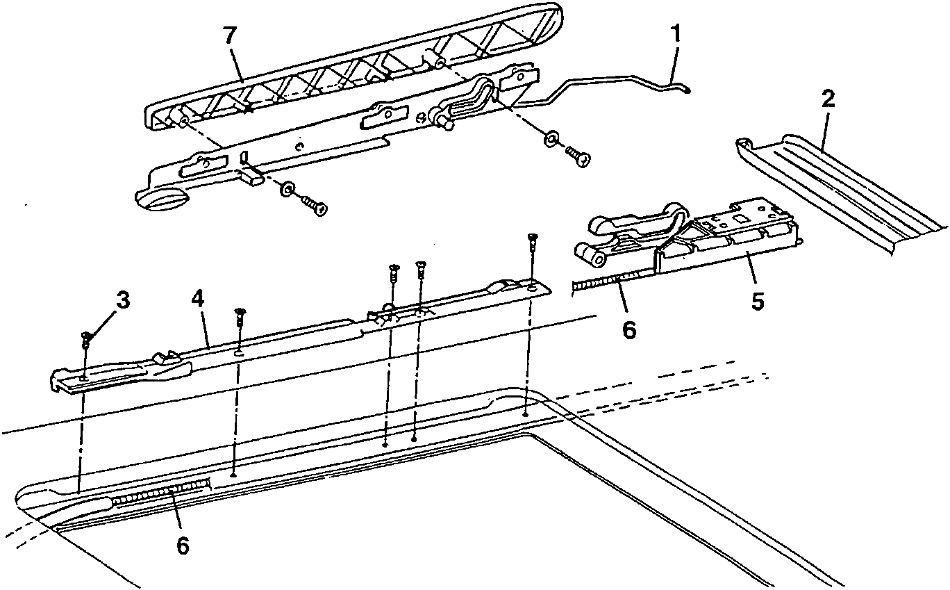 Diagram showing disassembled runners and racks with labeled components 1 to 7