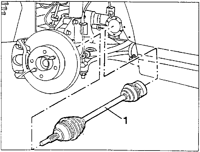 Axle shaft removed from vehicle