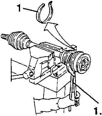 Diagram showing installation of outer boot clamp using tool 1.820.084.000.