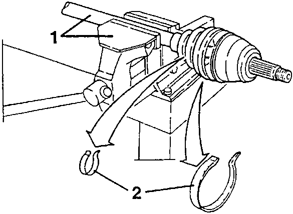 Diagram showing removal of boot clamps from the wheel side.