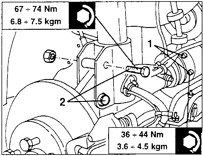 Intermediate shaft with torque values for bolts