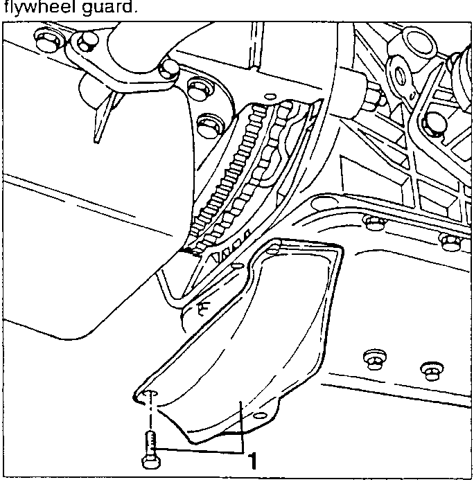 Slackening screws and removing flywheel guard