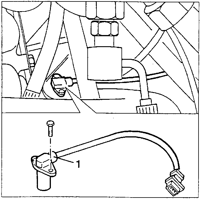 RPM sensor with electrical connector and mounting screws