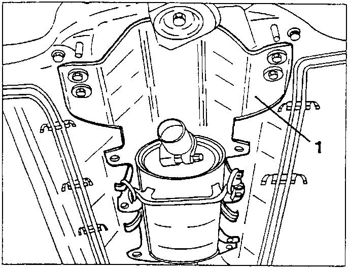 Diagram showing the 'crocodile' support and crossmember