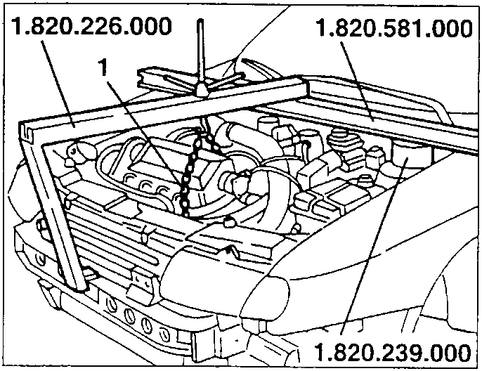 Diagram showing engine support tools