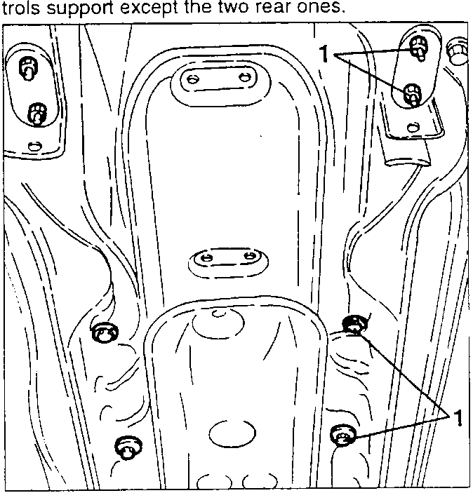 Gearshift controls support screw removal diagram showing part 1