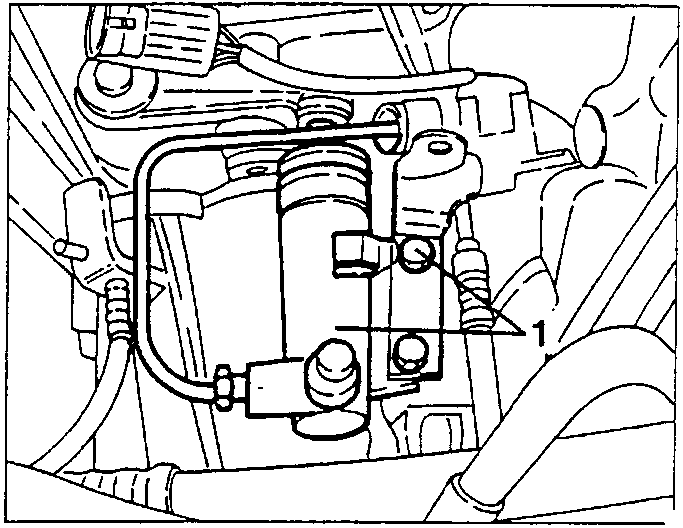 Diagram showing clutch control cylinder with hoses connected.