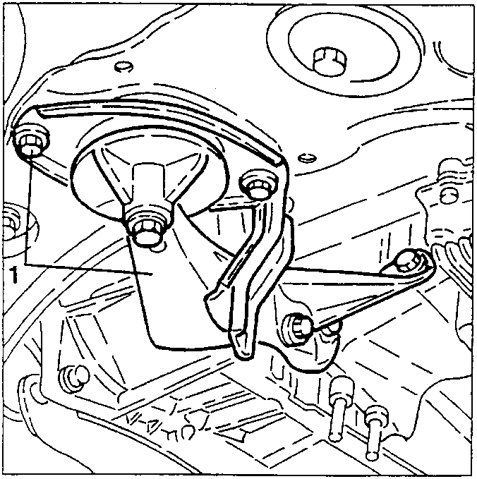 Diagram showing a power unit rear support with a torque value of 92 ÷ 113 Nm (9.4 ÷ 11.5 kgm).