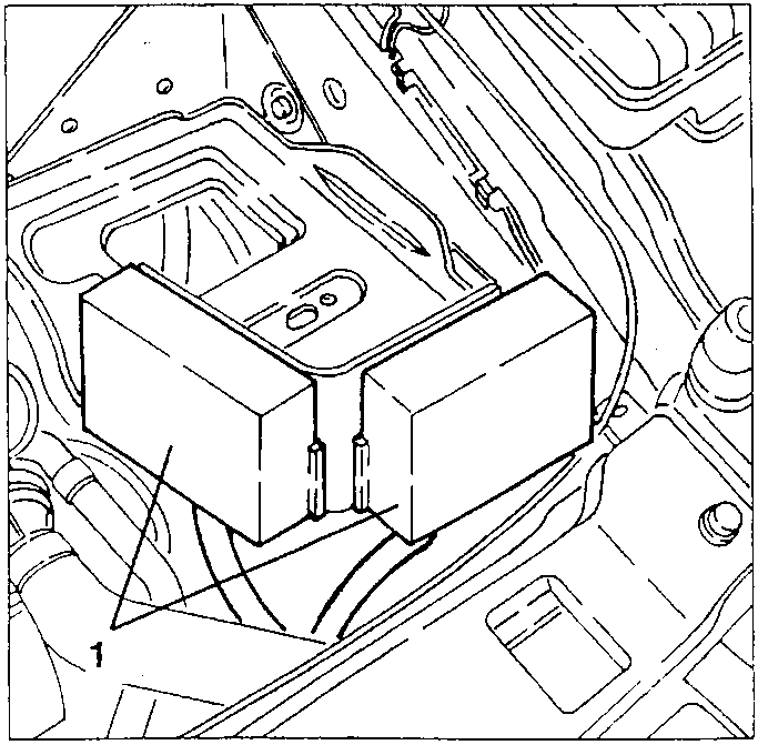 Two relay boxes being released from battery support