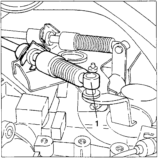 Gearshift control bowden with nuts and springs