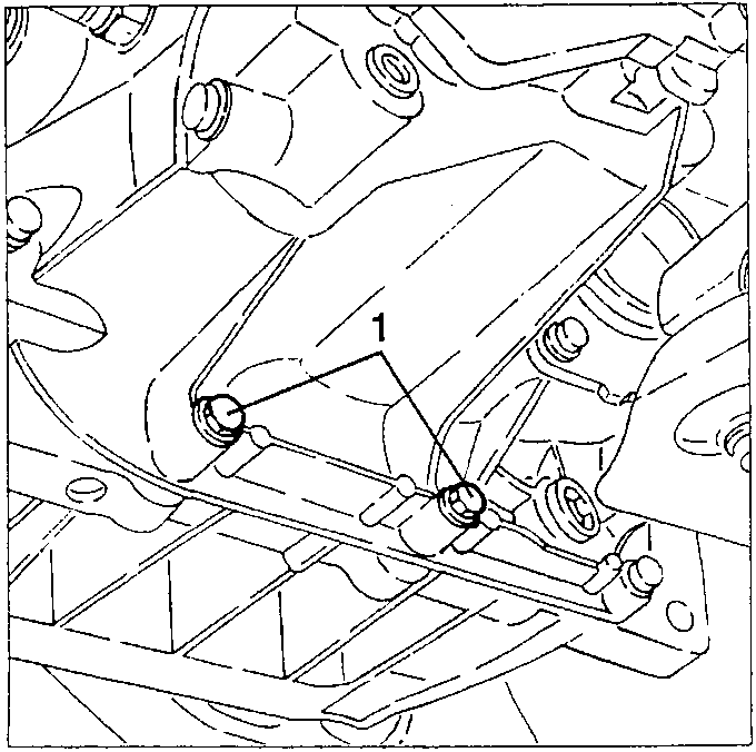 Gearbox fastening screws being slackened