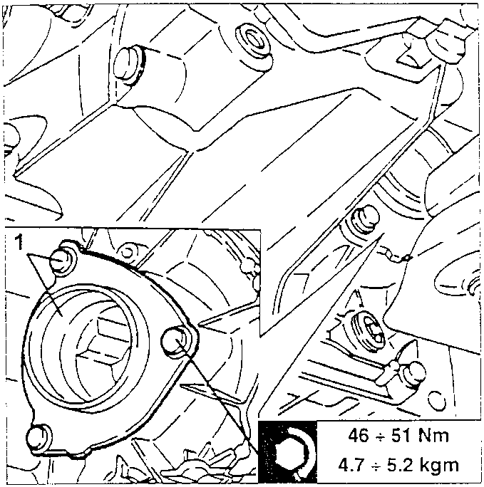 Differential box sealing cover with three screws and torque specification