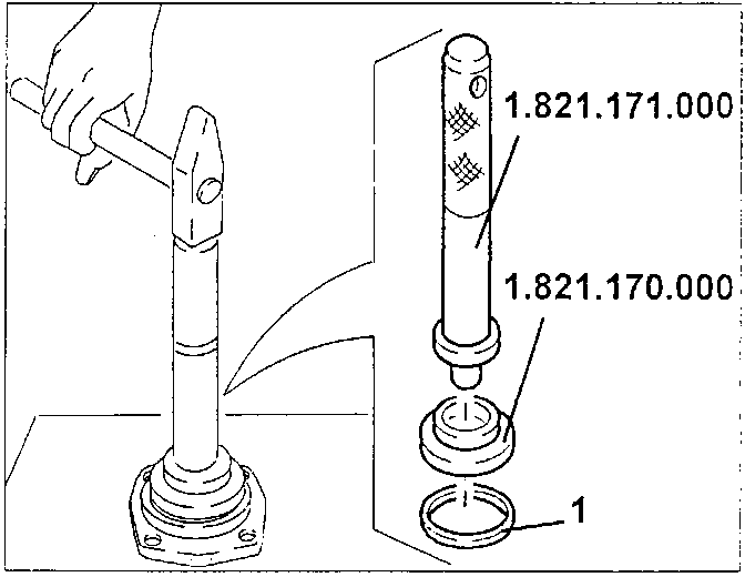 Diagram showing tools for installing oil seal